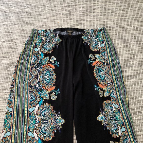 Melissa Paige Woman Colorful Paisley Pallazo Wide Leg Pant 3X - Picture 3 of 10